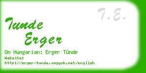 tunde erger business card